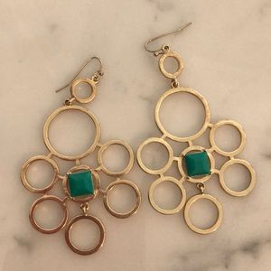 Gold and turquoise drop earrings